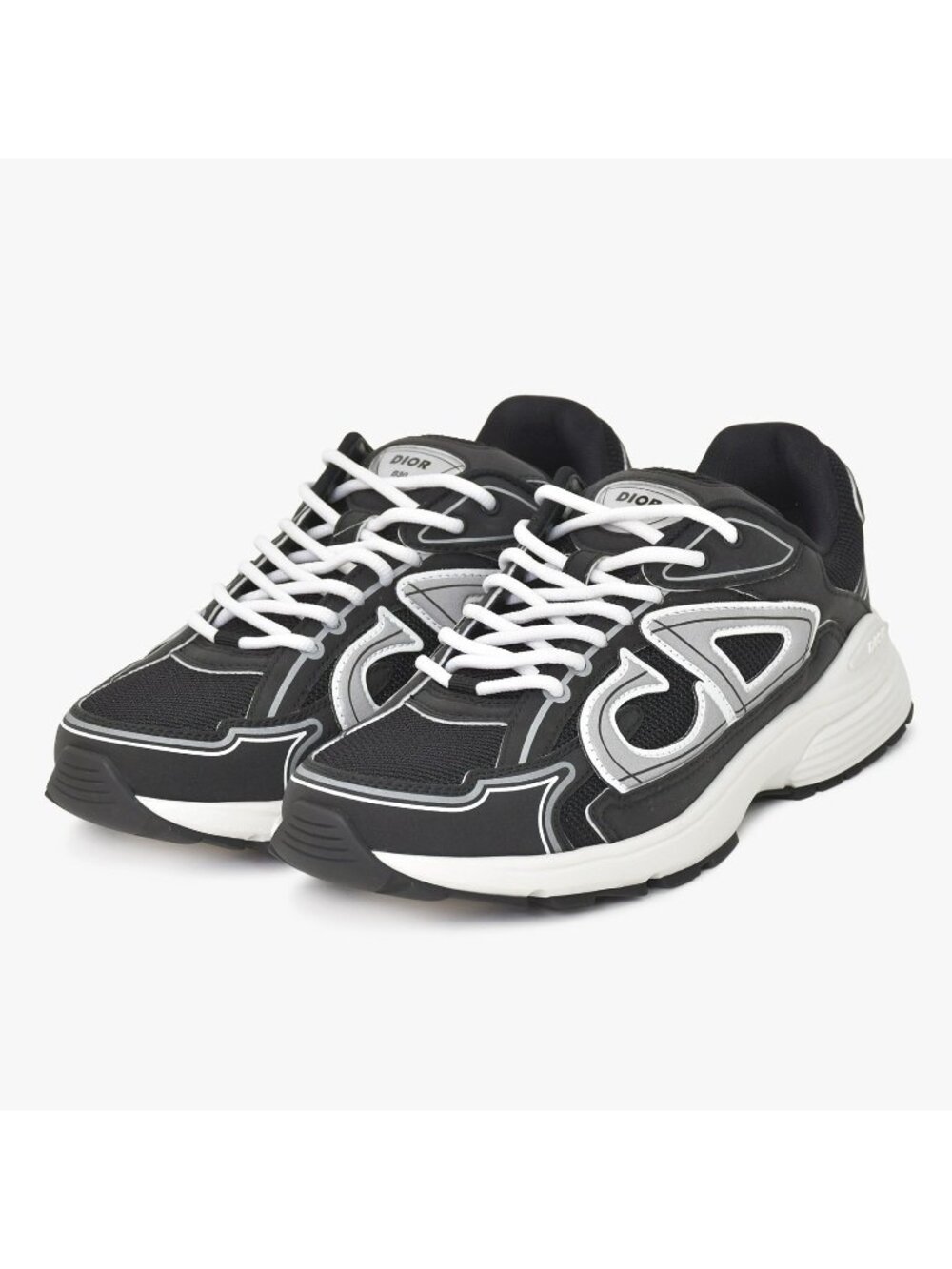 Dior Sneakers B30 Mesh Black White Silver Technical Fabric